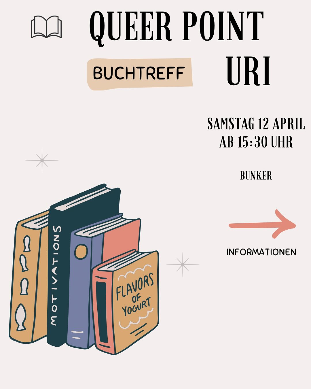 Buchtreff, Samstag 12. April 2025 ab 15:30 Uhr