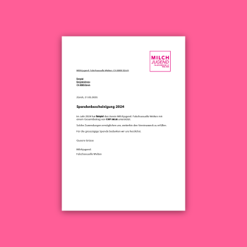 Beispiel-Spendenbescheinigung Milchjugend
