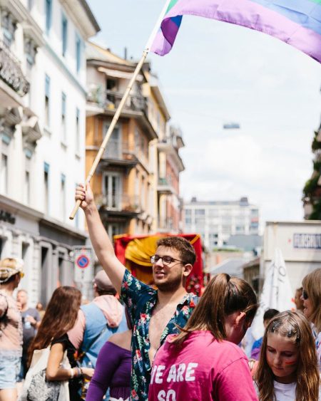 Milchjugend-Aktivist*innen an einer Demo