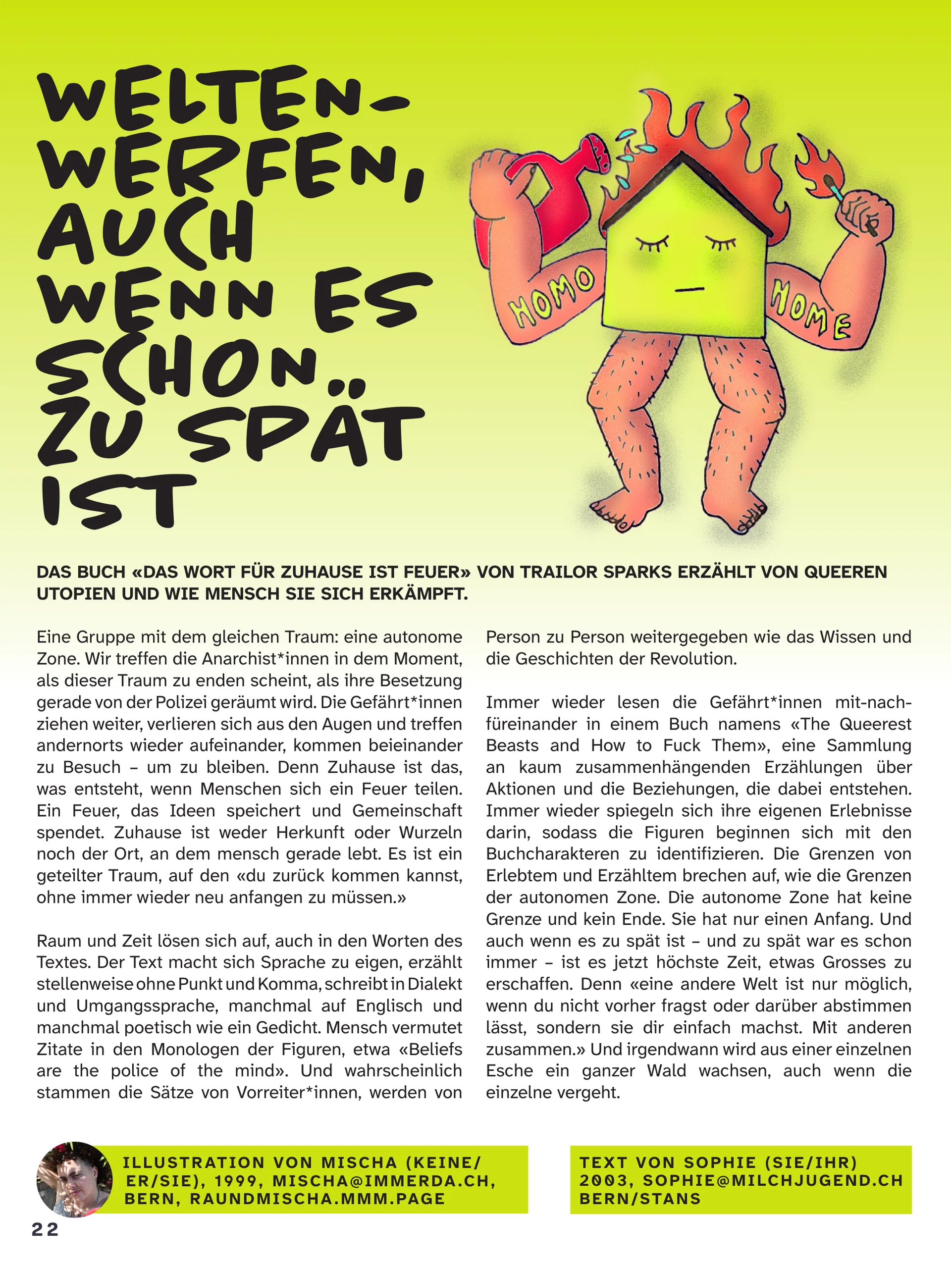 Milchbüechli #57, Seite 21 – Weltenwerfen, auch wenn es schon zu spät ist